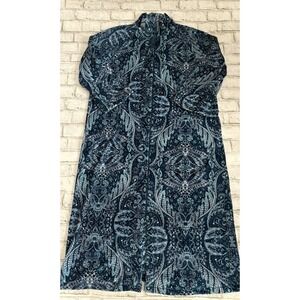 Miss Elaine Fleece Womens Large Full Zip Floral Cozy Comfort Housecoat